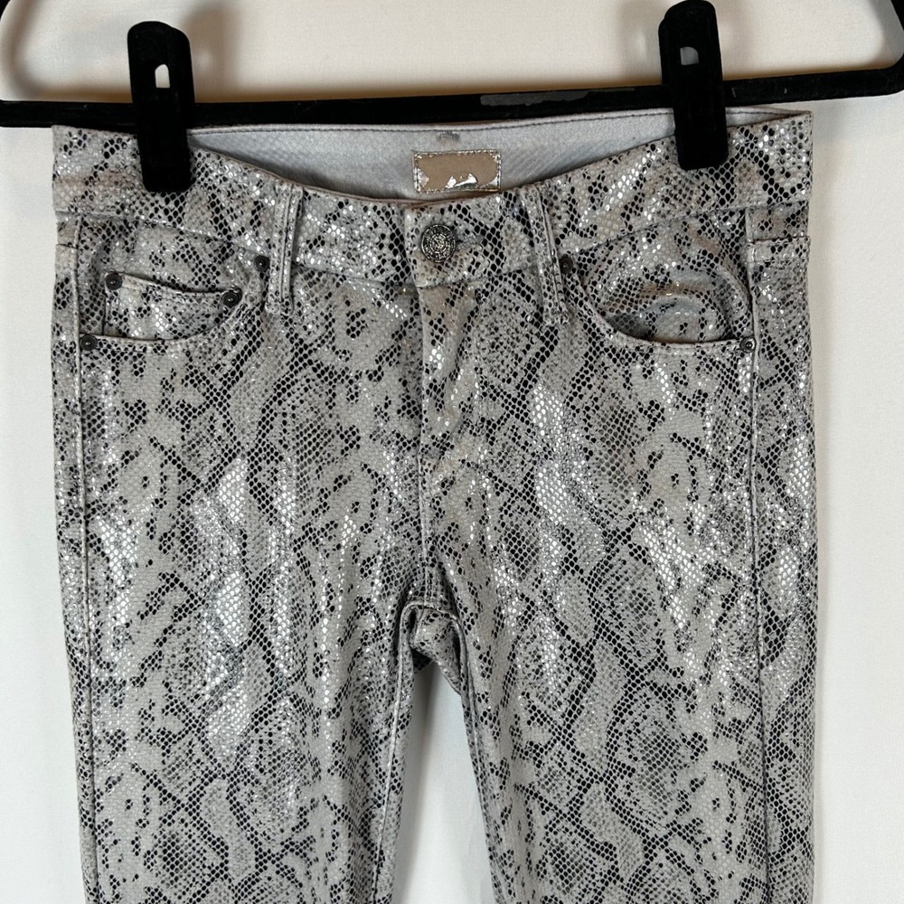 MOTHER The Looker Ankle Skinny Jeans Rattlesnake Animal Print Women's Size 24 - Picture 6 of 12